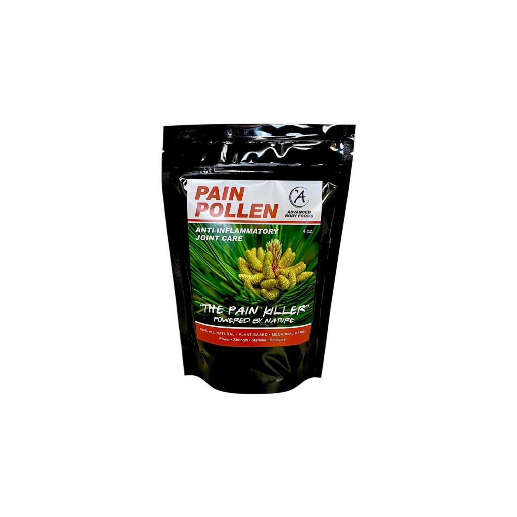 Advanced Body Foods Pain Pollen Superfood Supplements For Pain Relief, Aches Pain, Arthritis, and Joint Care. Pine Pollen, Turmeric Root, Black Pepper and Honey Blend.